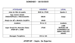 PROGRAMAÇÃO ESPORTIVA APCEF/SP 2013
