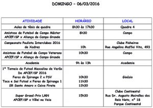 PROGRAMAÇÃO ESPORTIVA APCEF/SP 2013