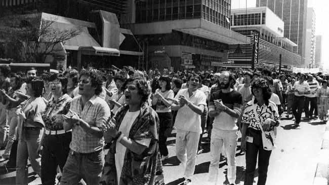#tbt Passeata na Paulista em 1985