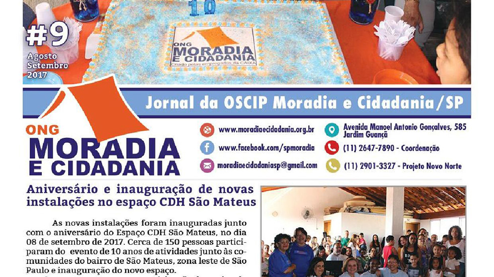 Confira a nova edição edição do jornal da ONG Moradia e Cidadania