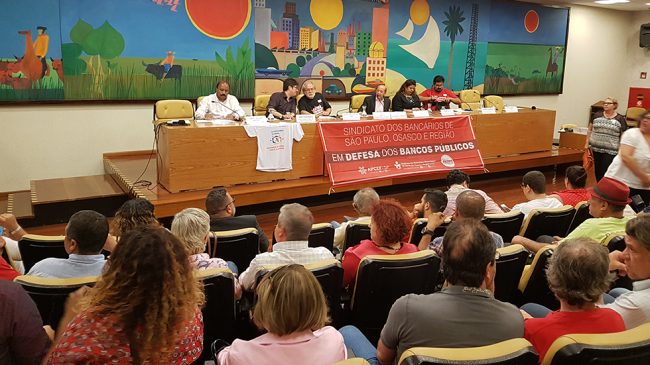 Hoje (7) tem audiência na Alesp em defesa dos bancos públicos