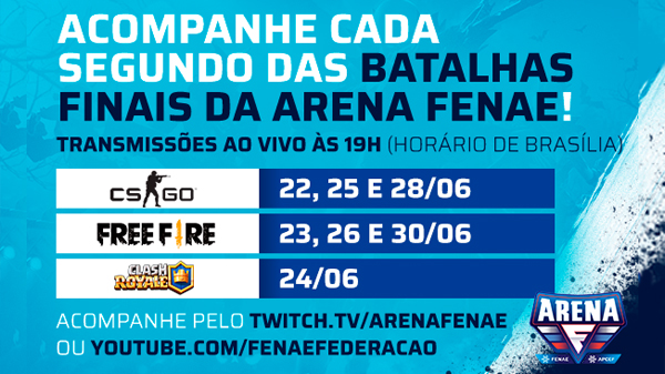 Arena Fenae: torneio on-line de esportes eletrônicos segue nas finais com premiações incríveis