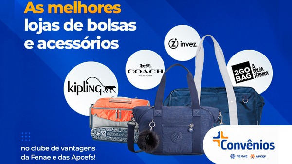 Bolsas, sacolas e acessórios podem ser adquiridos na plataforma de convênios da Fenae/Apcefs