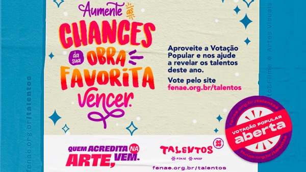 Participe da votação popular estadual nas obras do Talentos Fenae/Apcef 2020