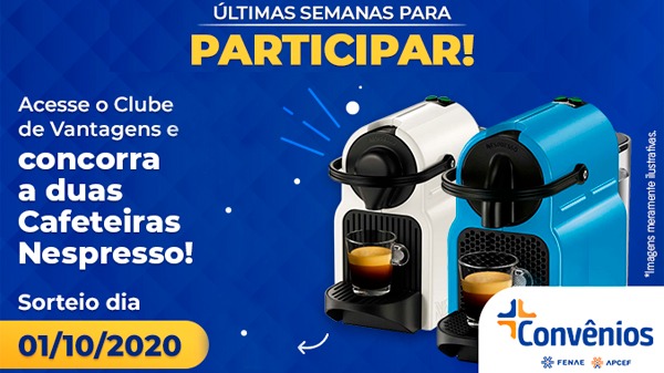 Plataforma de convênios promove sorteio de cafeteiras até o dia 30