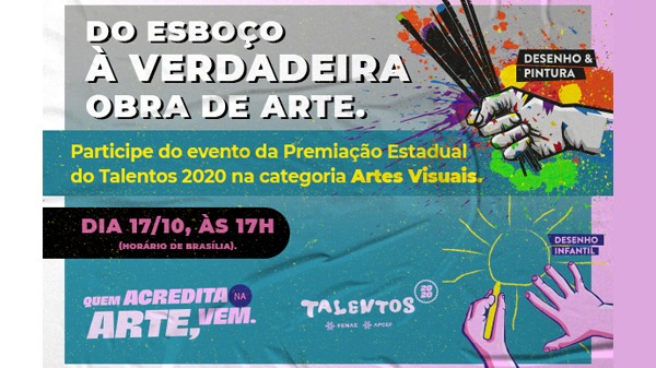 Vencedores da categoria Artes Visuais do Talentos serão apresentados sábado (17/10)