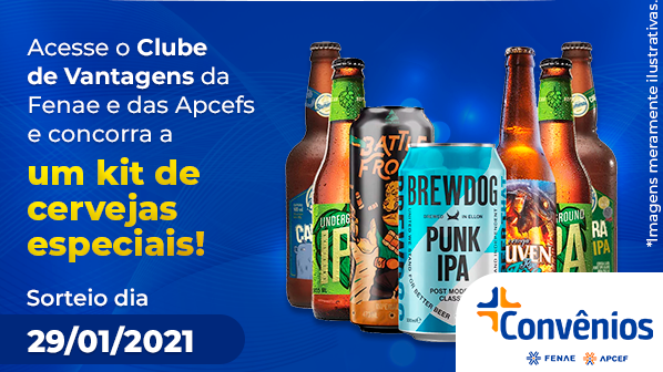Acesse a plataforma de convênios da Fenae e concorra ao sorteio de um kit de cervejas