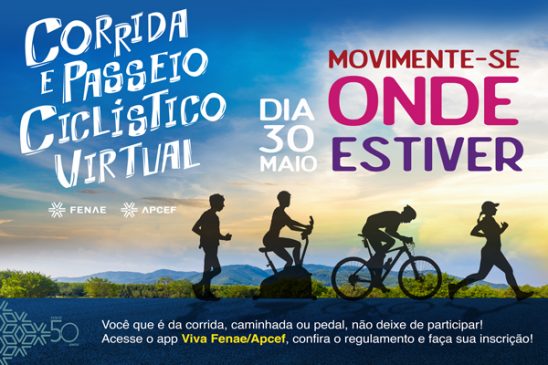Versão virtual: inscrições abertas para a Corrida e Passeio Ciclístico da Fenae e das Apcefs