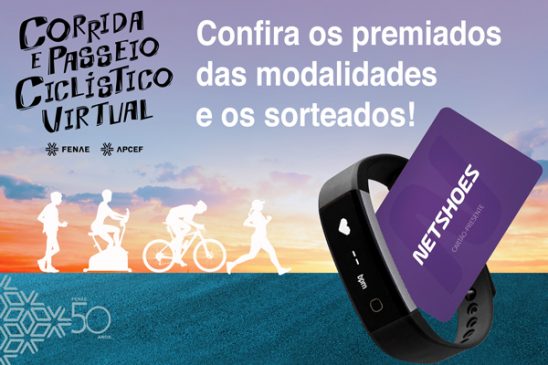 Corrida e passeio ciclístico virtual: confira se você foi sorteado e o ranking dos primeiros colocados