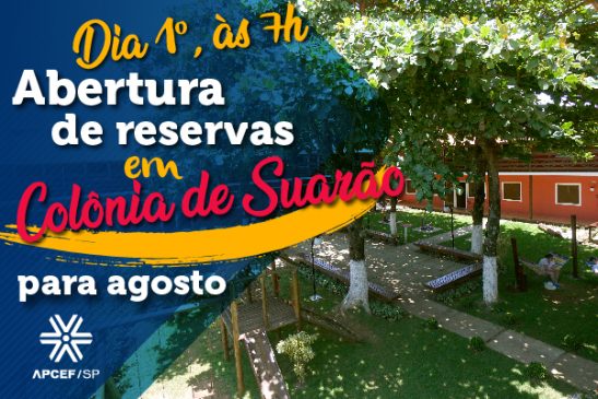 Suarão: reservas para hospedagem em agosto serão abertas dia 1º
