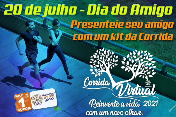 Dia do Amigo: presenteie alguém especial com uma inscrição para a Corrida Virtual da Apcef/SP