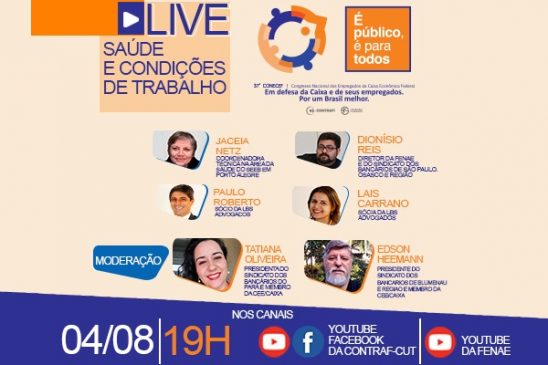 Debate sobre saúde e condições de trabalho encerra ciclo de lives preparatórias para Conecef