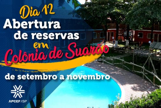 Reservas para hospedagem até novembro, em Suarão, serão abertas dia 12
