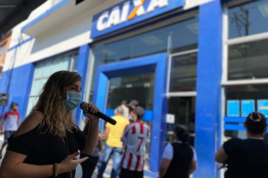 Em defesa dos serviços públicos, trabalhadores da Caixa participam do Dia Nacional de Luta