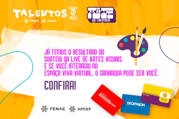 Plateia que interagiu na live de Artes Visuais do Talentos concorreu a prêmios especiais