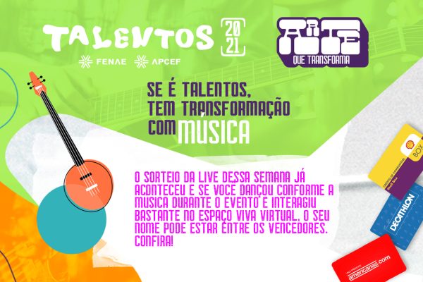 Confira os sorteados que interagiram no espaço Viva da live de Música do Talentos