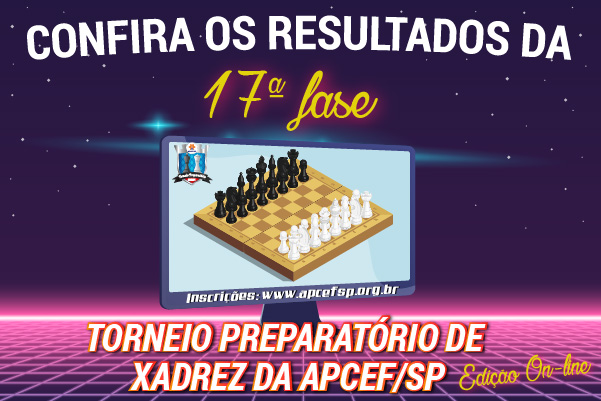 17ª fase do Torneio de Xadrez foi encerrada em 9 de outubro. Confira os resultados