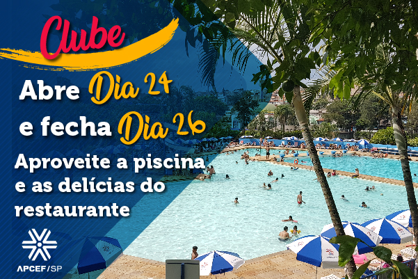 Clube estará aberto na segunda (24) e fecha na quarta (26). Confira o cardápio e vem visitar a gente!