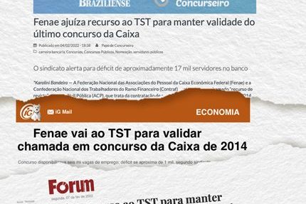 Concurso 2014: recurso da Fenae ao TST é destaque na mídia