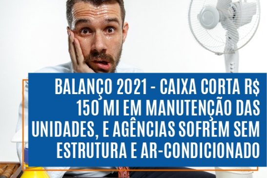 Balanço 2021 – Caixa corta R$ 150 mi em manutenção das unidades, e agências sofrem sem estrutura e ar-condicionado