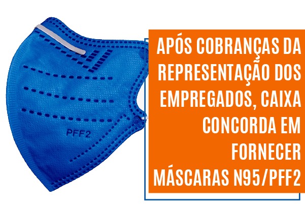 Após cobranças da representação dos empregados, Caixa concorda em fornecer máscaras N95/PFF2