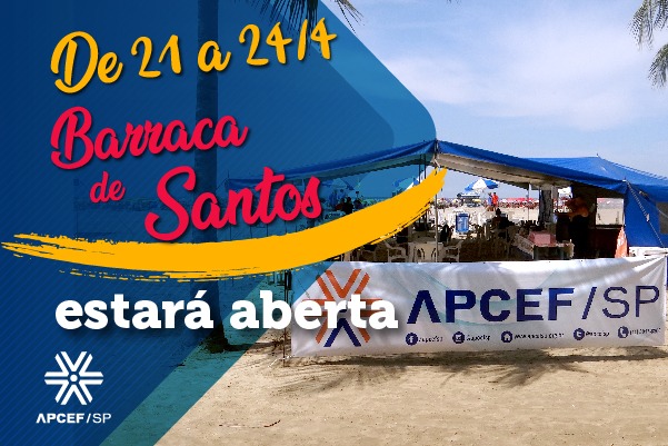 Barraca na praia do Gonzaga estará aberta de 21 a 24 de abril