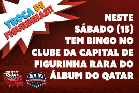 Neste sábado (15) tem bingo, no clube, de figurinha rara “legend” do álbum do Qatar