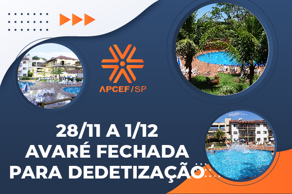 Colônia de Avaré fecha de 28/11 a 1/12 para dedetização