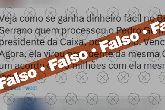 Combate às notícias falsas: Rita Serrano não fez acordo para receber indenização da Caixa