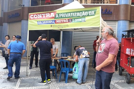Representantes dos trabalhadores lançam plebiscito popular contra a privatização da Sabesp, CPTM e Metrô