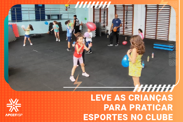 Leve as crianças para praticar esportes no clube