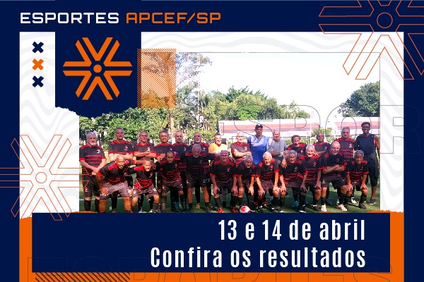 Confira os resultados das atividades esportivas  do fim de semana, dias 13 e 14 de abril