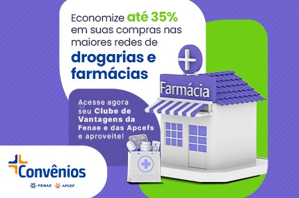 Destaques da semana na plataforma de convênios são os descontos em farmácias e drogarias