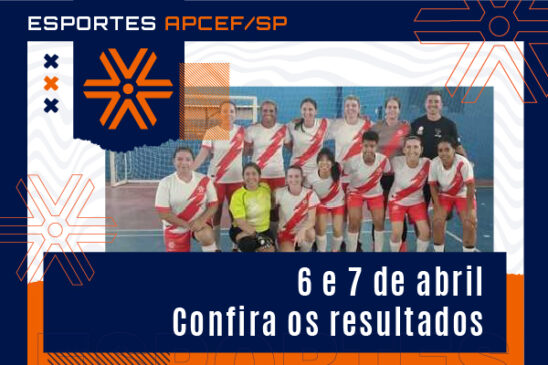 Confira os resultados das atividades esportivas do final de semana dos dias 6 e 7 de abril