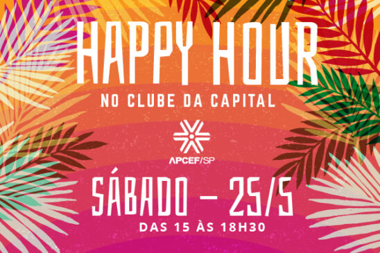 Sábado tem happy hour no clube, esperamos por você!