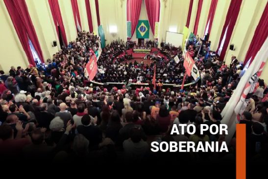 Apcef/SP participa de ato por soberania organizado por entidades sociais