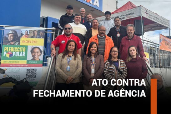Apcef/SP participa de ato contra fechamento da agência da Caixa em Cipó-Guaçu