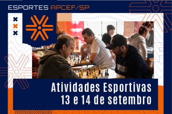 Confira as atividades esportivas das equipes da Apcef/SP em 13 e 14 de setembro