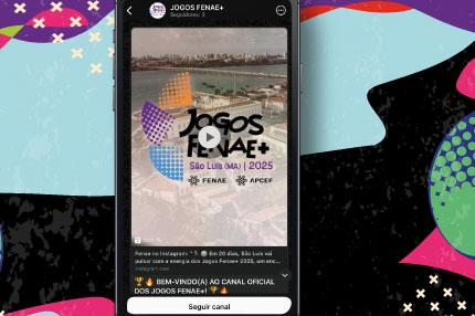 Jogos Fenae+ ganham canal no WhatsApp com informações exclusivas aos participantes