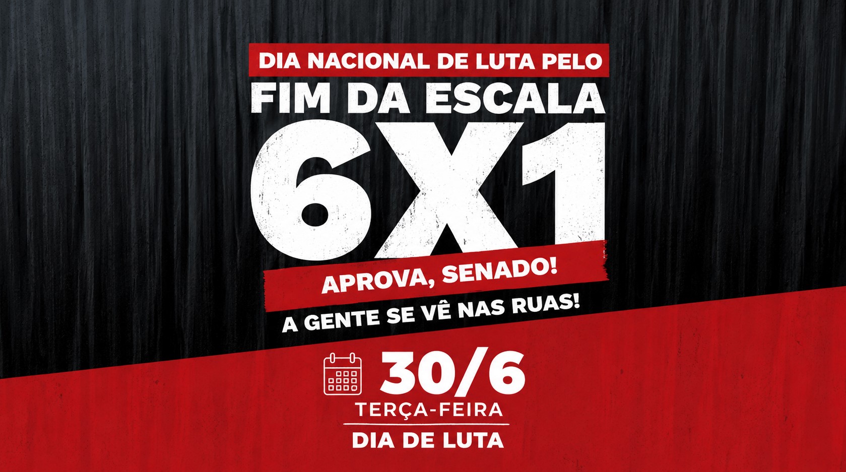 Atos pelo fim da escala 6×1 e pela redução da jornada mobilizam trabalhadores nesta terça-feira (30)