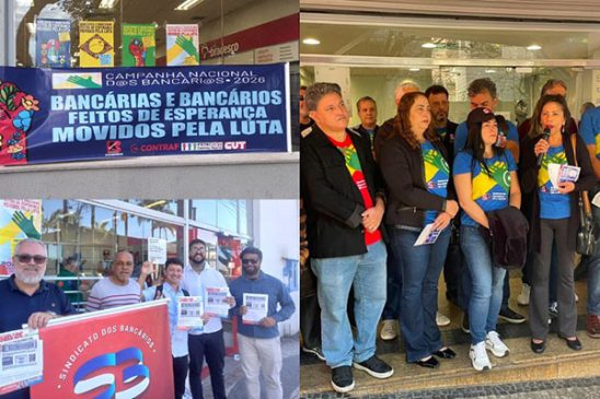 Bancárias e bancários realizam manifestações contra altos índices de adoecimento na categoria