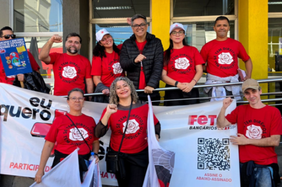 Apcef/SP conclui participação na Caravana da Fetec-CUT/SP após mobilização em 14 bases paulistas