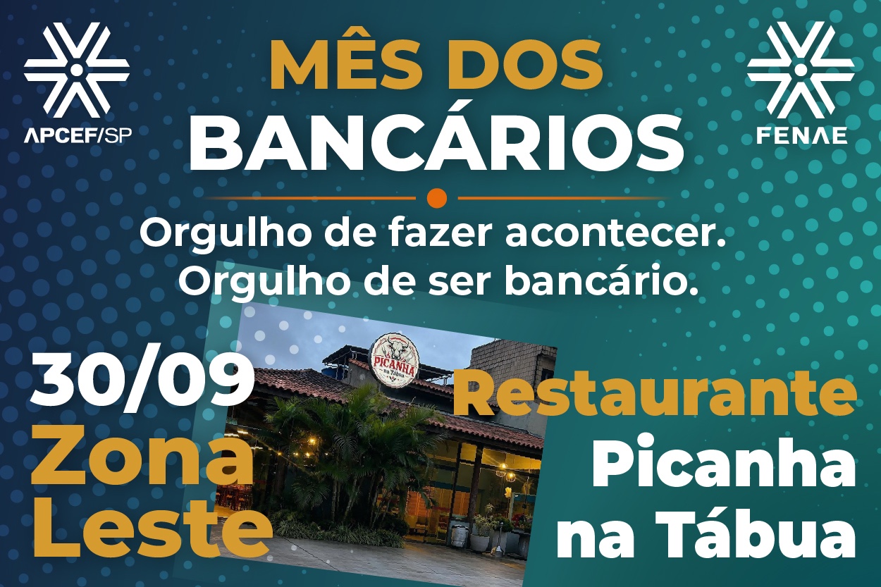 Zona Leste terá comemoração do Mês dos Bancários em 30 de setembro
