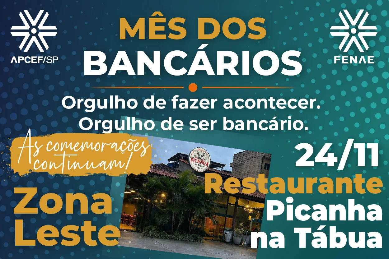 Zona Leste recebe a celebração do Dia do Bancário dia 24 de novembro