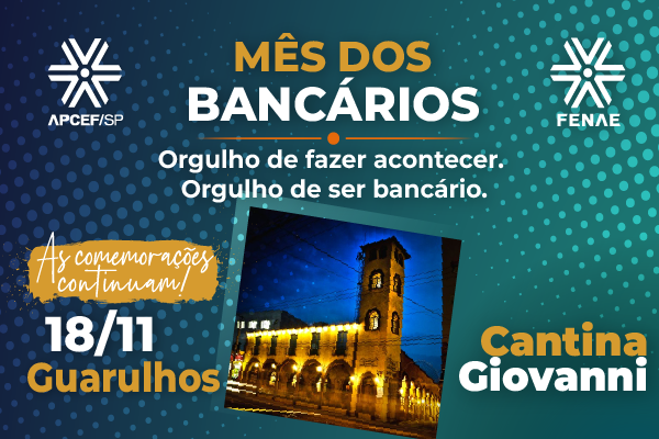Dia do Bancário em Guarulhos será comemorado em 18 de novembro na Pizzaria Giovanni