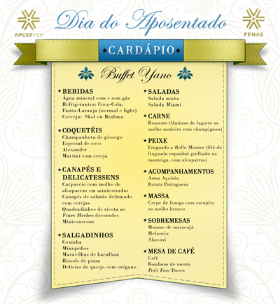 cardápio aposent